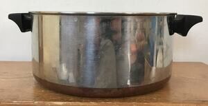 Vtg 1991 Copper Clad Stainless Revere Ware Stockpot 4.5 qt Handles Clinton IL